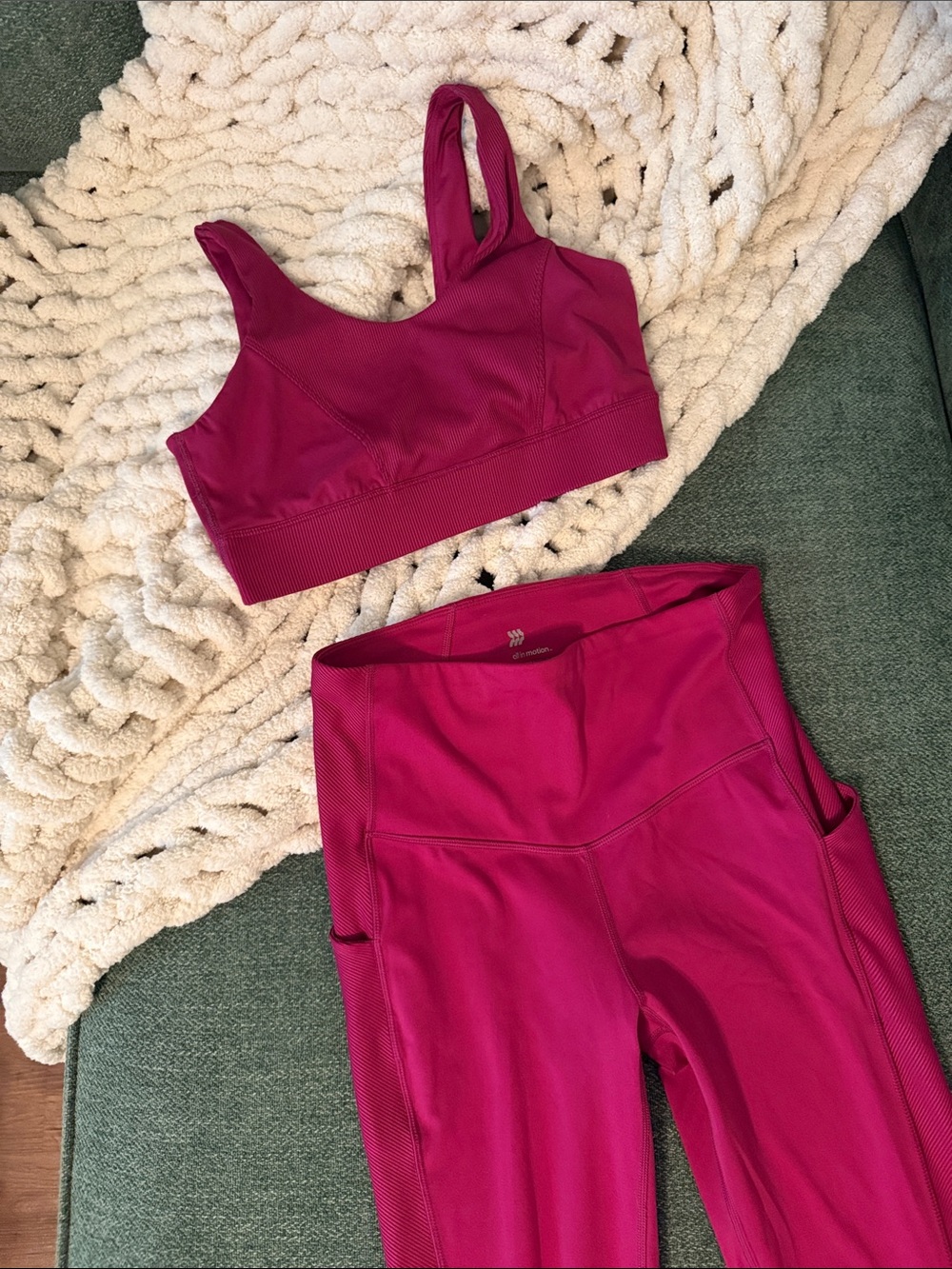 all in motion Magenta High-Waist Leggings and Supportive Sports Bra Set
